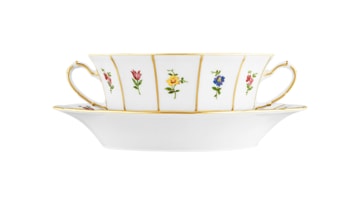 Fürstenberg, Grecque mille fleurs, Soup cup and saucer