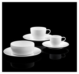 Fürstenberg, Auréole white, Cappuccino cup and saucer