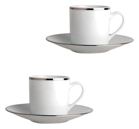 Bernardaud, Cristal, Coffee cup and saucer set of 2