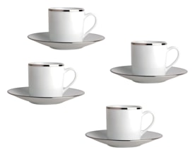 Bernardaud, Cristal, Coffee cup and saucer set of 4
