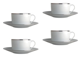 Bernardaud, Cristal, Tea cup and saucer set of 4