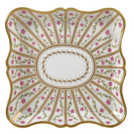 Bernardaud, Roseraie, Square scalloped tray