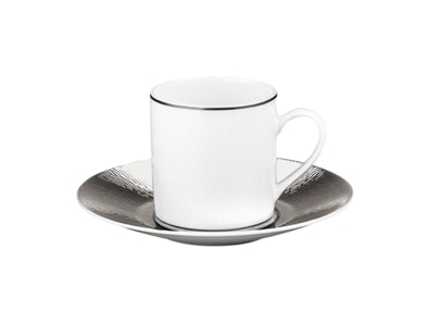 Bernardaud, Dune platine, Coffee cup and saucer
