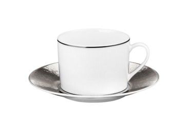 Bernardaud, Dune platine, Tea cup and saucer