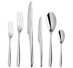 Christofle, L'âme de Christofle, stainless steel, Flatware set for 12 people (75 pieces) with chest