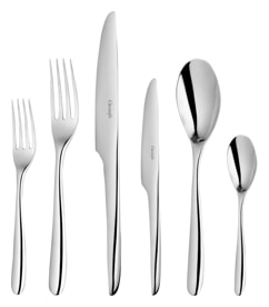 Christofle, L'âme de Christofle, stainless steel, Flatware set for 12 people (75 pieces) with chest