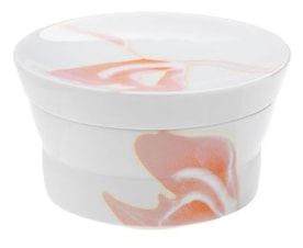 Hering Berlin, Palmhouse x coral, Sugar bowl with lid