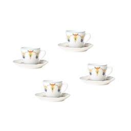 Bernardaud, Trianon, Espresso cup and saucer set of 4