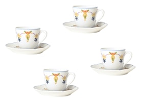Bernardaud, Trianon, Espresso cup and saucer set of 4