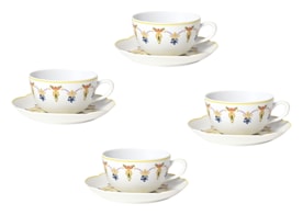 Bernardaud, Trianon, Tea cup and saucer set of 4