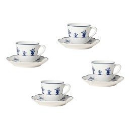 Bernardaud, Chateaubriand couleur, Espresso cup and saucer set of 4