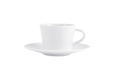 Bernardaud, Twist White, Espresso cup and saucer