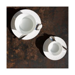 Bernardaud, Twist White, Espresso cup and saucer