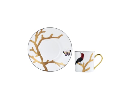 Bernardaud, Aux Oiseaux, Espresso cup and saucer