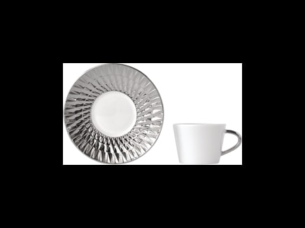 Bernardaud, Twist Platinum, Espresso cup and saucer