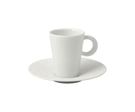 Bernardaud, Ecume White, Espresso cup and saucer