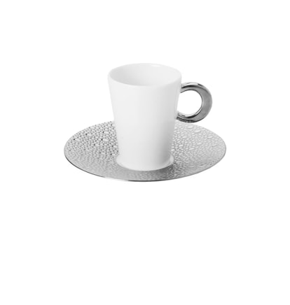 Bernardaud, Ecume Platinum, Espresso cup and saucer