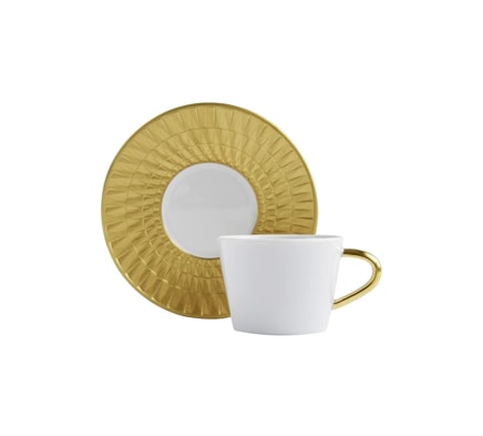 Bernardaud, Twist Gold, Espresso cup and saucer
