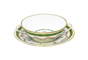 Haviland, Vieux Paris vert, Soup cup and saucer