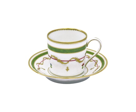 Haviland, Vieux Paris vert, Espresso cup and saucer