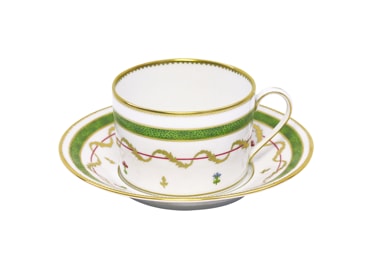 Haviland, Vieux Paris vert, Teacup and saucer