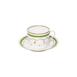 Haviland, Vieux Paris vert, Cappuccino cup and saucer