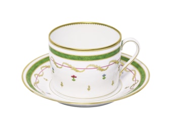 Haviland, Vieux Paris vert, Cappuccino cup and saucer