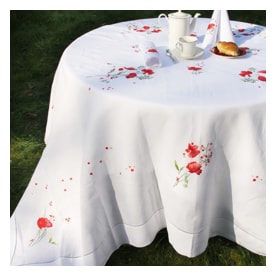 Valombreuse, Coquelicot, Tablecloth, square