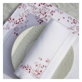 Valombreuse, Fragments table linen, Placemat and napkin set, pink