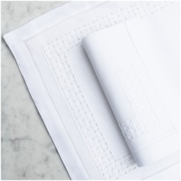 Valombreuse, Jours coco table linen, Placemat and napkin set, white