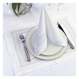 Valombreuse, Jours coco table linen, Placemat and napkin set, blue