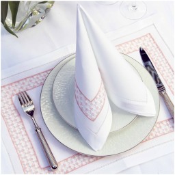 Valombreuse, Jours coco table linen, Placemat and napkin set, orange