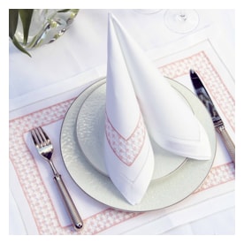 Valombreuse, Jours coco table linen, Placemat and napkin set, orange