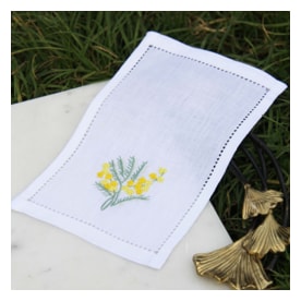 Valombreuse, Mimosa table linen, Cocktail napkin