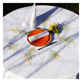 Valombreuse, Mimosa table linen, Tablecloth, square