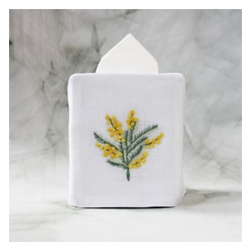 Valombreuse, Mimosa table linen, Square tissue box cover