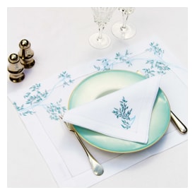 Valombreuse, Nagoya table linen, Placemat and napkin set, blue