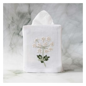 Valombreuse, Angélique table linen, Square tissue box cover
