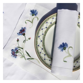 Valombreuse, Bleuet table linen, Placemat and napkin set