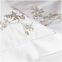 Valombreuse, Nagoya bed linen, Set of 2 pillowcases, rectangular gold and silver
