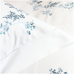 Valombreuse, Nagoya bed linen, Set of 2 pillowcases, rectangular blue