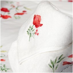 Valombreuse, Coquelicot bath linen, Face Towel
