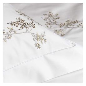Valombreuse, Nagoya bed linen, Set of 2 pillowcases, square gold and silver