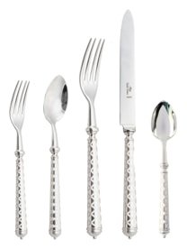 Alain Saint-Joanis, Losange, silver plated, Flatware set for 1 person (5 pieces)