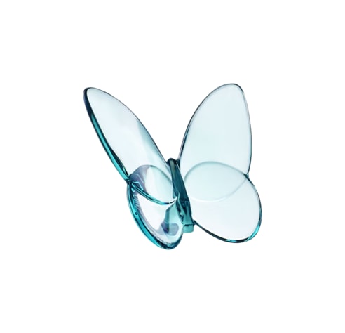 Baccarat, Lucky Butterflies, Butterfly sculpture, turquoise