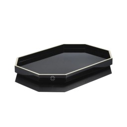 Baccarat, Octogone trays and coasters, Tray large, black