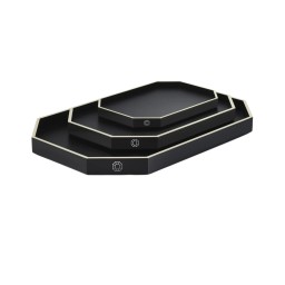 Baccarat, Octogone trays and coasters, Tray large, black