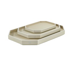 Baccarat, Octogone trays and coasters, Tray large, ivory