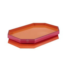 Baccarat, Octogone trays and coasters, Tray large, orange