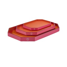 Baccarat, Octogone trays and coasters, Tray large, orange